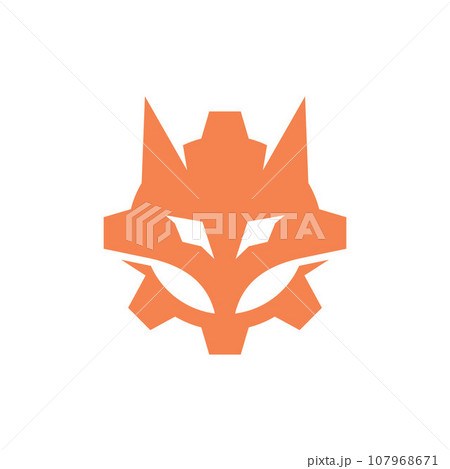 Fox head gear modern creative logo 107968671
