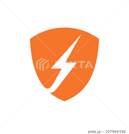 Thunderbolt shield modern creative logo 107969386