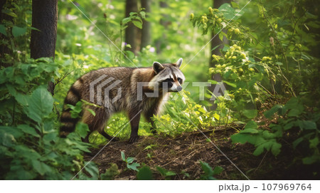 野生のアライグマ 107969764