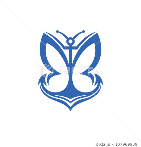 Butterfly flying anchor creative logo design Butterfly flying anchor creative logo design 107969839