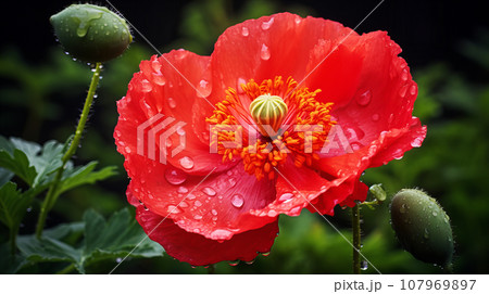 アイスランドポピー　花　背景素材 107969897