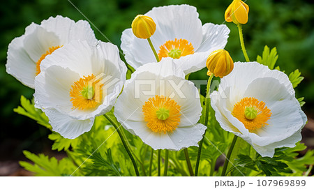 アイスランドポピー　花　背景素材 107969899