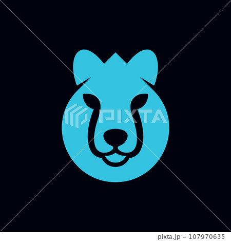 Bear head drop water modern logo design 107970635