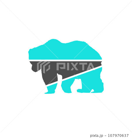 Animal bear walking modern creative logo 107970637