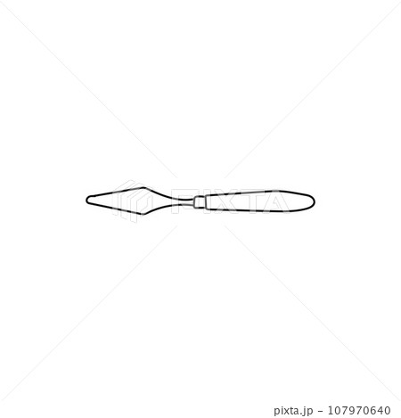 Palette knife tool painting line simple logo 107970640