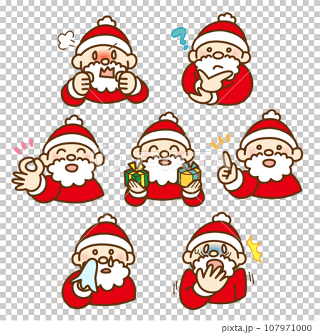 Santa Claus with various expressions - loose touch illustrations 107971000