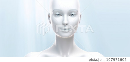 Concept of artificial intelligence, robot face combined with electronic circuit, machine learning, cyber mind education. Technology banner Concept of artificial intelligence, robot face combined with electronic circuit, machine learning, cyber mind education. Technology banner 107971605