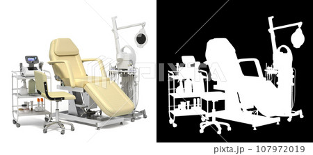 Equipment for dermatology and cosmetology clinic 3d illustration on white with alpha 107972019