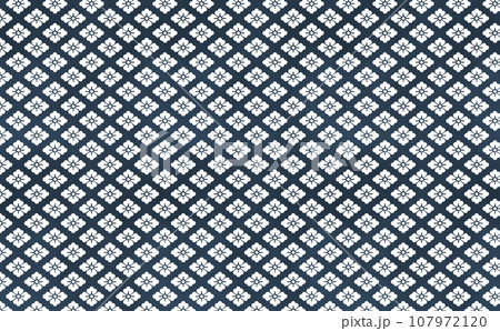 紺の手書き風花菱パターン 紺の手書き風花菱パターン 107972120