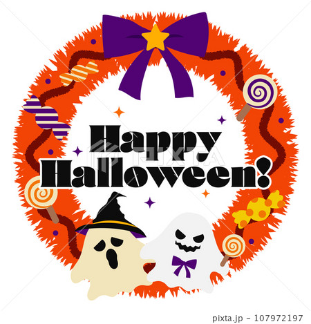 ハロウィンリース イラスト ハロウィンリース イラスト 107972197