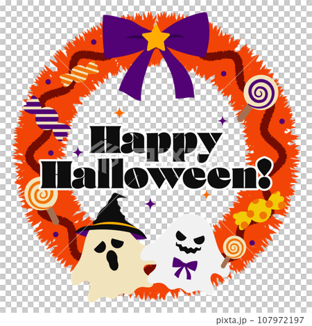 ハロウィンリース イラスト ハロウィンリース イラスト 107972197
