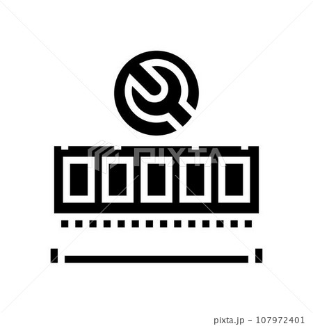 ram installation repair computer glyph icon vector illustration ram installation repair computer glyph icon vector illustration 107972401