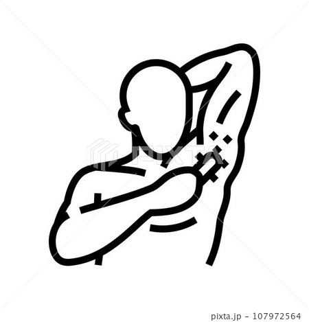 armpit hair removal male line icon vector illustration 107972564