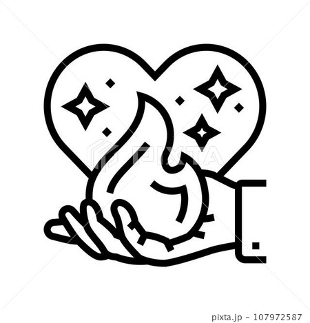 passion heart succes challenge line icon vector illustration 107972587