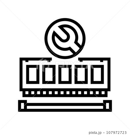 ram installation repair computer line icon vector illustration 107972723