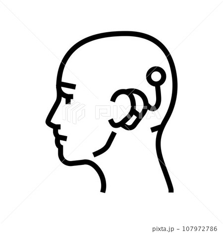 cochlear implant audiologist doctor line icon vector illustration cochlear implant audiologist doctor line icon vector illustration 107972786