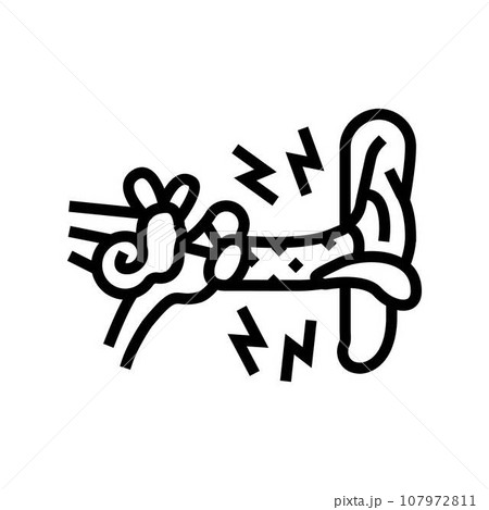 ear infection audiologist doctor line icon vector illustration ear infection audiologist doctor line icon vector illustration 107972811
