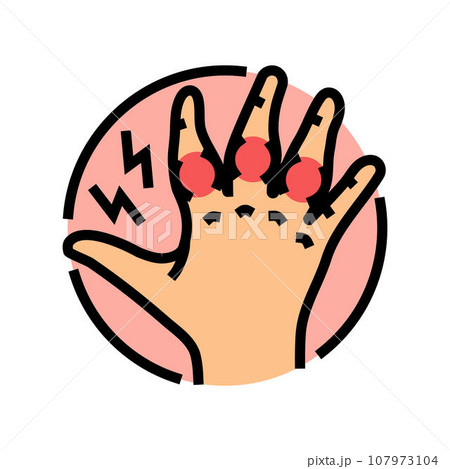 swollen joints disease symptom color icon vector illustration 107973104