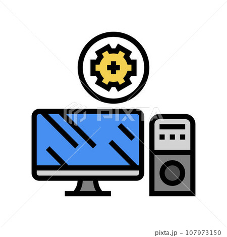 computer maintenance repair color icon vector illustration computer maintenance repair color icon vector illustration 107973150