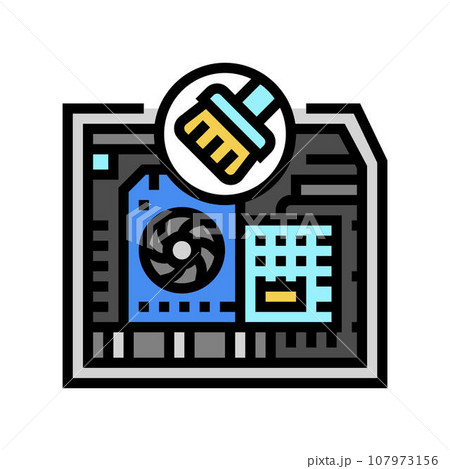 pc cleaning repair computer color icon vector illustration pc cleaning repair computer color icon vector illustration 107973156
