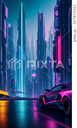 遠くに見える都市のビル群 遠くに見える都市のビル群 107973161