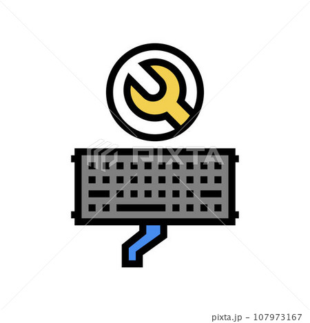 keyboard replacement repair computer color icon vector illustration keyboard replacement repair computer color icon vector illustration 107973167