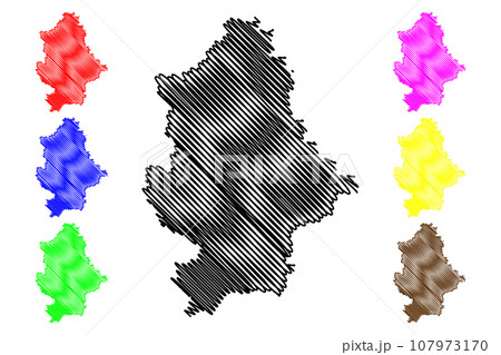 Donetsk Oblast map vector 107973170