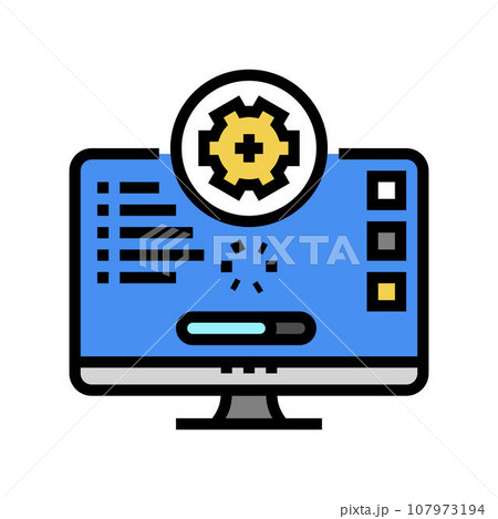 software updates repair computer color icon vector illustration software updates repair computer color icon vector illustration 107973194
