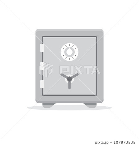 Metal bank safe icon in flat style. Money vault vector illustration on isolated background. Storage sign business concept. Metal bank safe icon in flat style. Money vault vector illustration on isolated background. Storage sign business concept. 107973838