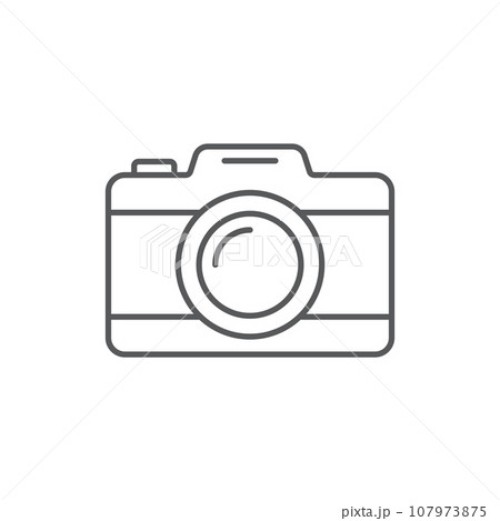 Camera icon in flat style. Photography vector illustration on isolated background. Photo sign business concept. 107973875