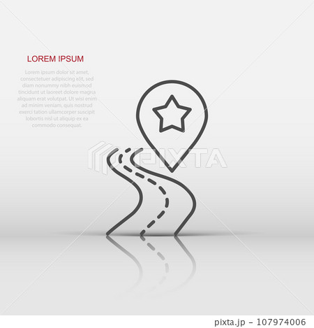 Map pin icon in flat style. gps navigation vector illustration on white isolated background. Locate position business concept. 107974006