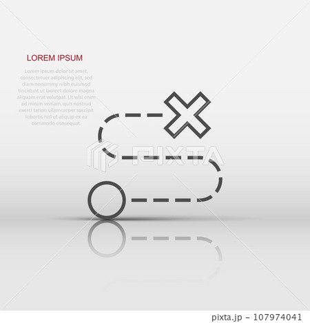 Map pin icon in flat style. gps navigation vector illustration on white isolated background. Locate position business concept. 107974041
