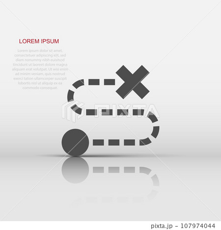 Map pin icon in flat style. gps navigation vector illustration on white isolated background. Locate position business concept. 107974044
