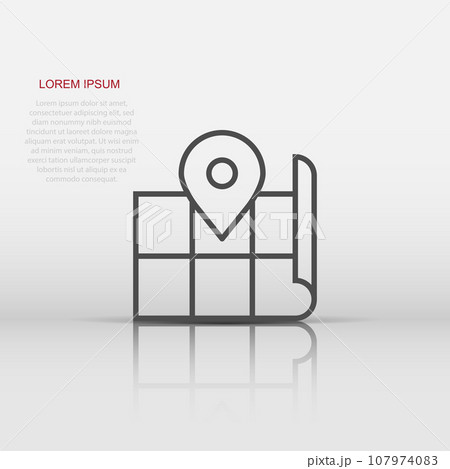 Map pin icon in flat style. gps navigation vector illustration on white isolated background. Locate position business concept. Map pin icon in flat style. gps navigation vector illustration on white isolated background. Locate position business concept. 107974083