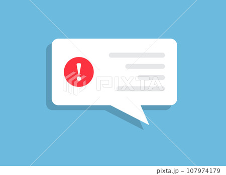 New message icon in flat style. Incoming inbox email vector illustration on isolated background. Bubble notification sign business concept. 107974179