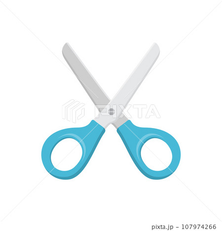 Scissor icon in flat style. Cutting hair equipment vector illustration on isolated background. Hairdressing sign business concept. 107974266