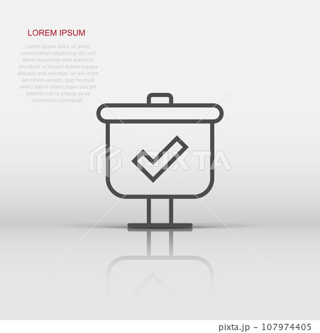 Checklist vector icon. Survey vector illustration in flat design on isolated background. Simple business concept pictogram. 107974405