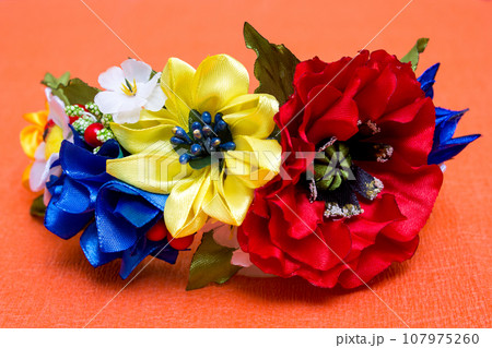 Hairpin of satin ribbons multicolored - crafts, decoration 107975260