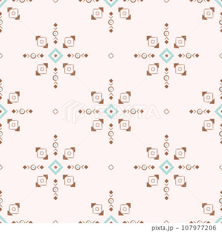 Aztec ethnic seamless pattern with cute ornament. Simple native American tribal illustration. 107977206