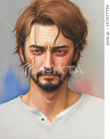 泣いている男性「AI生成画像」 泣いている男性「AI生成画像」 107977794