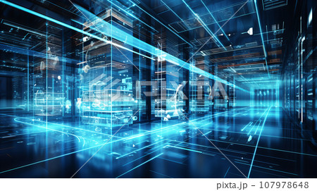 デジタル・AI・ネットワークイメージ　背景素材 107978648
