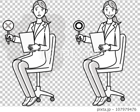 Illustration set of female doctor examining 107979476