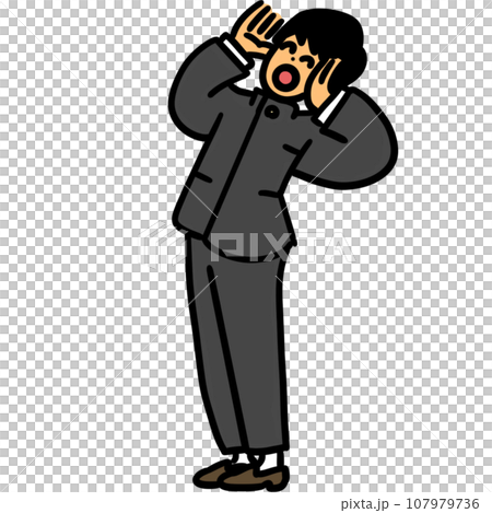やまびこ　さけぶ　男性　男子　男の子 107979736
