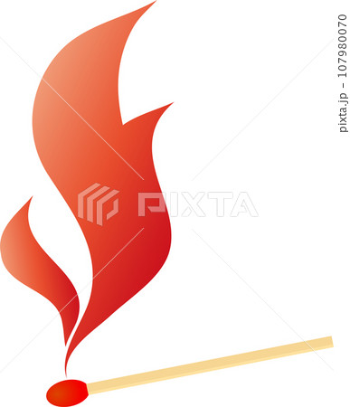 火つけたマッチのイラスト 107980070