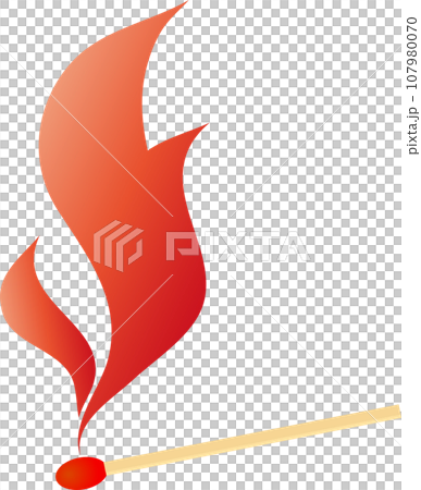 火つけたマッチのイラスト 107980070