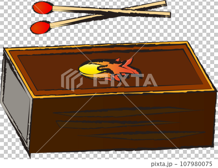 手寫火柴和火柴盒插圖 107980075