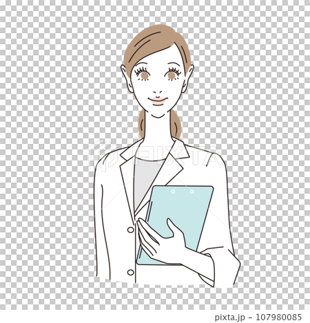 女性医師正面顔上半身 107980085