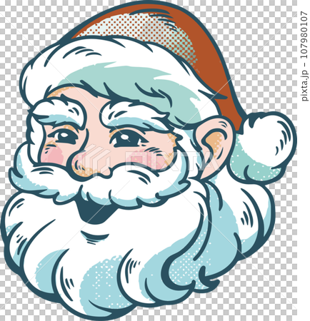 Santa Claus treatment icon decoration person male face Christmas December senior illustration material 107980107