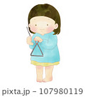 トライアングルを演奏する女の子のイラスト 107980119