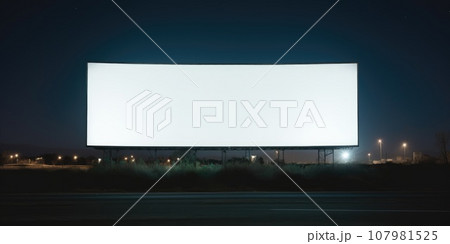 Blank white billboard signage, empty info banner, street banner. Mock up for advertisement. Generated by AI Blank white billboard signage, empty info banner, street banner. Mock up for advertisement. Generated by AI 107981525